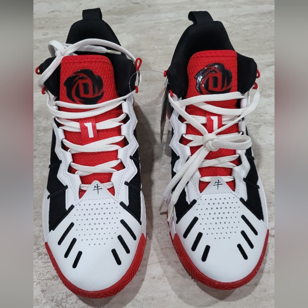 Adidas D. Rose Son of Chi. Mens basketball shoes size 8. Red, black and white.